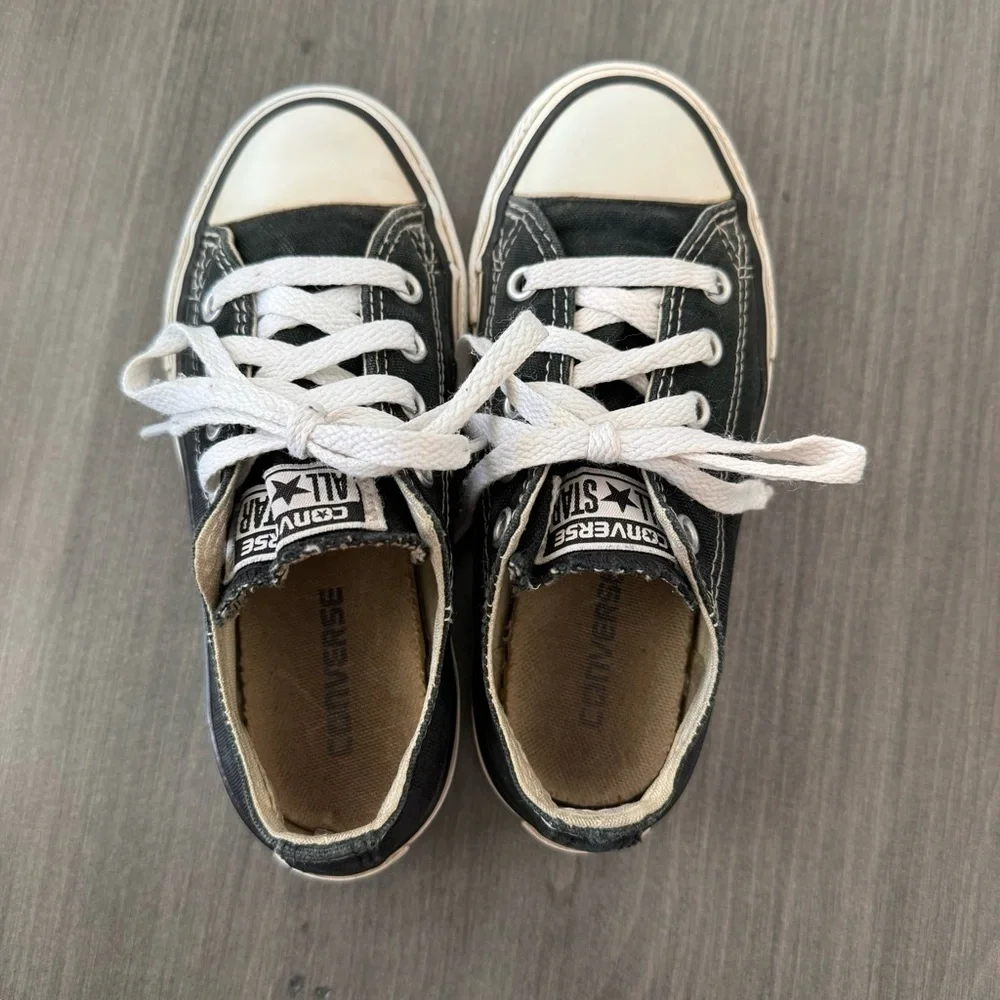 Converse All Star kids low top black sneakers shoes size 12